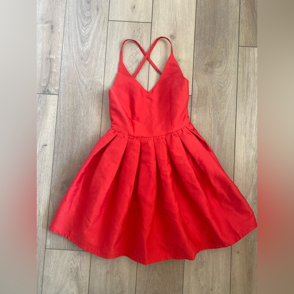 Red Cross Back Dress
